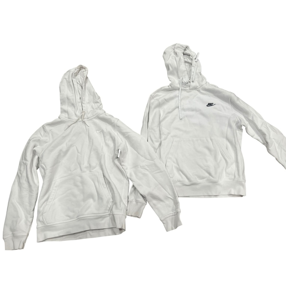 Nike Pullover Hoodie Lot 2 Pack Mens White Sweatshirt Sz S Streetwear